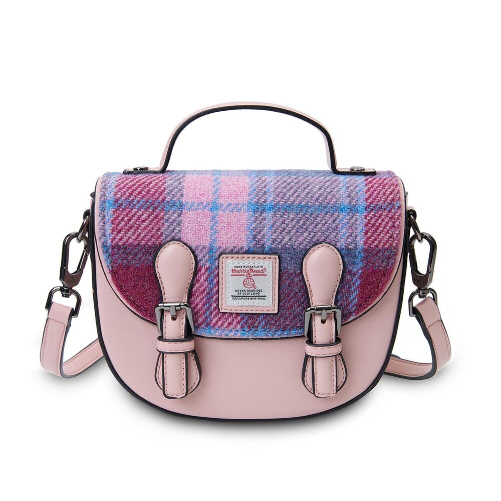 2094 The Medium Cobble Satchel - Pink & Blue Tartan